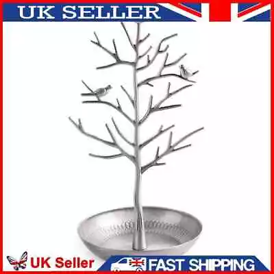 £11.77 • Buy Bird Tree Stand Jewelry Earring Necklace Rack Holder Display (Silver) UK