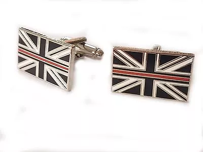 Thin Red Line Cufflinks Fire And Rescue Subdued Union Jack • £9.99