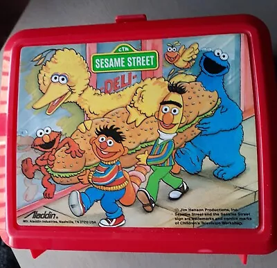 Vintage Sesame Street Lunch Box And Matching Thermos By Aladdin • $12.50