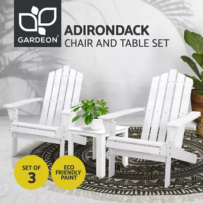 $210.95 • Buy Gardeon Outdoor Furniture Lounge Chairs Table Set Beach Chair Patio Adirondack