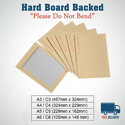 Hard Cardboard  Backed 'please Do Not Bend' Envelopes Manilla Brown A3/a4/a5/a6 • £0.99