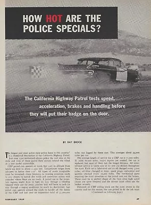 1959 CHP Police Special Magazine Article Ad Dodge Coronet D500 Mercury Monterey • $5
