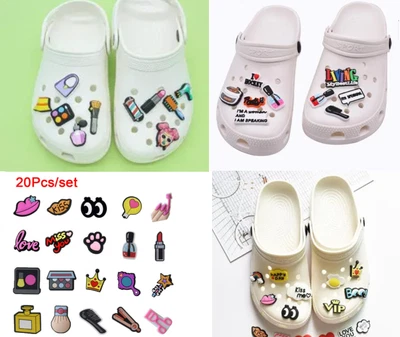 £4.69 • Buy 20x Shoe Charms Cartoon Makeup Tool Shoe Buckle Decorations Fit Croc Wristb 