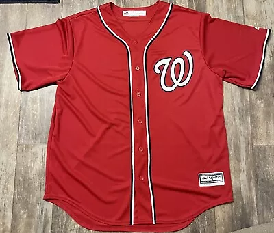 $15 • Buy Majestic Men's Red Washington Nationals MLB Jersey - Size XL