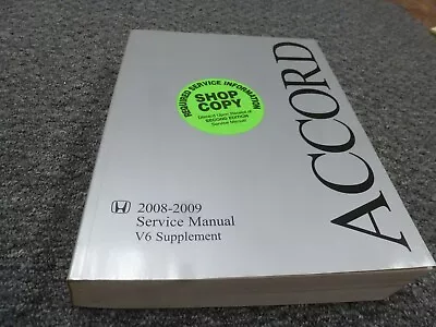 2008-2009 Honda Accord Coupe V6 Engine Service Repair Manual Supplement EX-L • $209.30