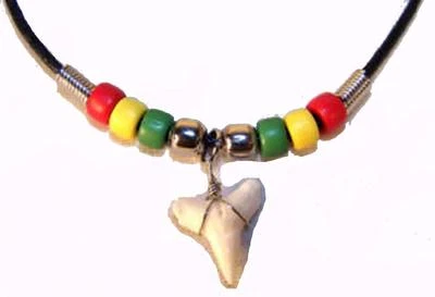 $9.95 • Buy RASTA BEADED SHARK TOOTH NECKLACE Jewelry JL459 Bead Necklaces Sharks Teeth NEW