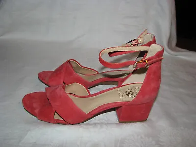 Women's Vince Camuto Spice Orange Leather Suede Strappy Sandals Size 7 • $20