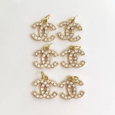 Chanel Vintage Designer Rhinestone CC Button STAMPED | 6 PC Bundle • $65