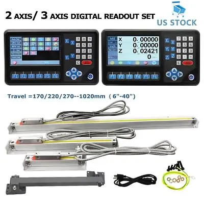 Digital Linear Glass Scale 2 Axis/3 Axis Readout DRO KIT CNC Milling Machine  • $319.50