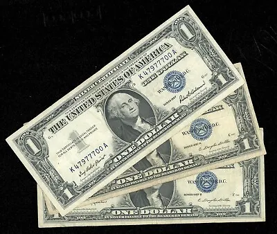 Full Set Of 1957 1957A 1957B $1 Dollar Silver Certificates Blue Seal Nice Fine • $13.99