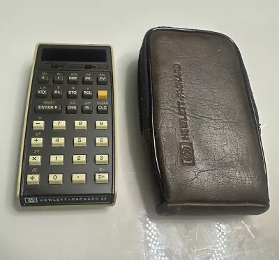 Vtg Hp 22 Calculator W/ Stow Bag • $119.99