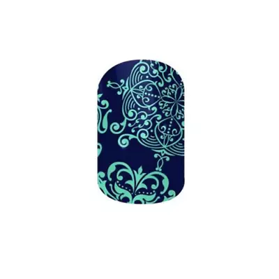 $3.88 • Buy 🦊 Jamberry Nail Art Wraps Half Sheet August 2014 HE Blue Geometric Glossy Mixed