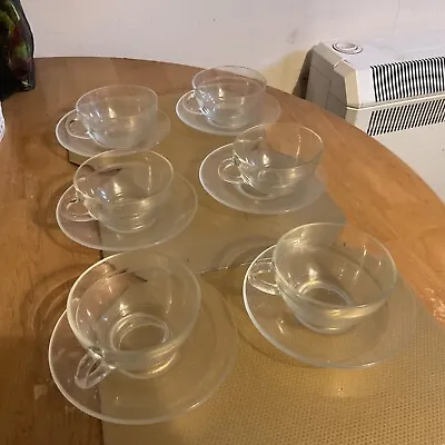 £17.90 • Buy Vintage Duralex French Glass Expresso Coffee Cups 6 Cups & 6 Saucers    Used