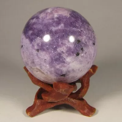 49mm LEPIDOLITE Lithium Mica Crystal Sphere Ball W/ Stand - India • $0.99