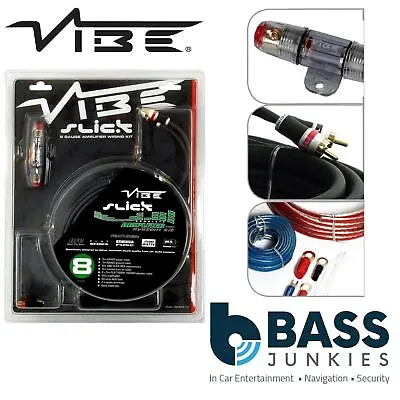 Vibe VSAWK8 1500 Watts 8 AWG Gauge Car Amplifier Amp Sub Woofer Full Wiring Kit • £29.95