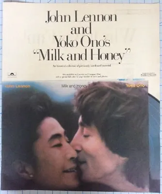 JOHN LENNON & YOKO ONO Vintage Advertisement MILK AND HONEY Picture Poster Ad • $10