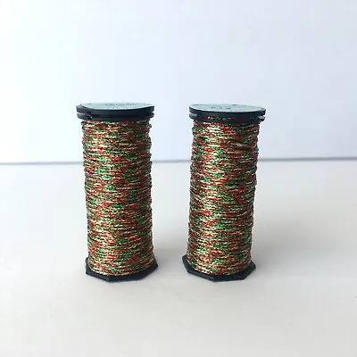 2x Kreinik Metallic Thread #16 Medium Braid 238 CHRISTMAS Polyester 11 Yds. 10M • $11.95