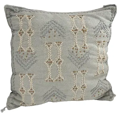 18 X 18 Anthropologie Sadie Pillow NEW_Moroccan_Pillow_Grey_Blue_SOLD OUT • $22