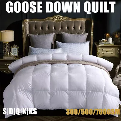 Goose Down/Bamboo/Wool Quilt Duvet Doona All Season All SIZE 300/500/700GSM • $36.59