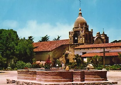 Postcard CA Carmel California Carmel Mission Fountain Chrome Vintage PC F1203 • $5