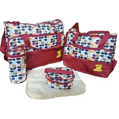 Baby Nappy Changing Bag Set 5pcs Mummy Maternity Hospital Diaper Bag Handbag UK • £12.99