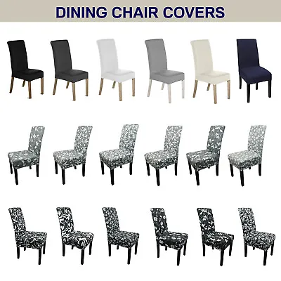 Dining Chair Seat Covers Spandex Slip Banquet Home Protective Stretch Covers UK • £3.39