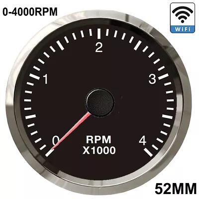 52mm WiFi Tachometer Gauge Tacho 0-4000 RPM Programmable Diesel& Gasoline Engine • $35.39