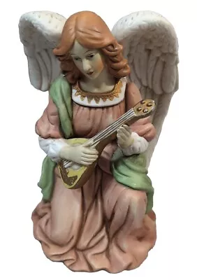 O'Well China Angel With Guitar 7 1/2 Inches Figurine • $29