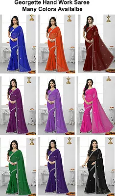 $54.99 • Buy Nw Bollywood Saree Party Wear Indian Ethnic Designer Sari Wedding Handwork Saree