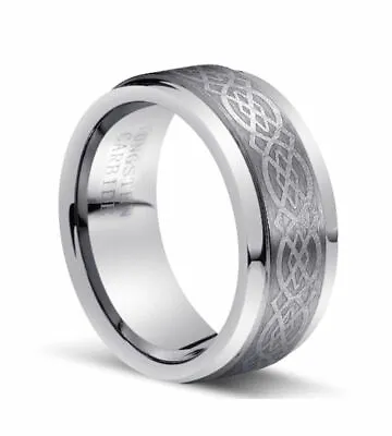 8MM Men's Celtic Knot Tungsten Carbide Wedding Band Ring  • $22.46