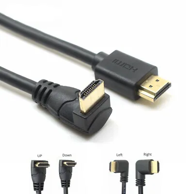 0.5m Angled 90 Degree HDMI Male To Male Cable Extender Cord 1080P Plug Adapter • $2.49