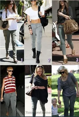 J Brand Hoolihan Cargo Jeans Trousers Worn By Celebrities Vintage Olive 25 £200 • $44.21