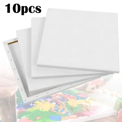 10PCS 20x20cm Blank Artist Canvas Art Board Plain Painting Stretched Framed • £10.29