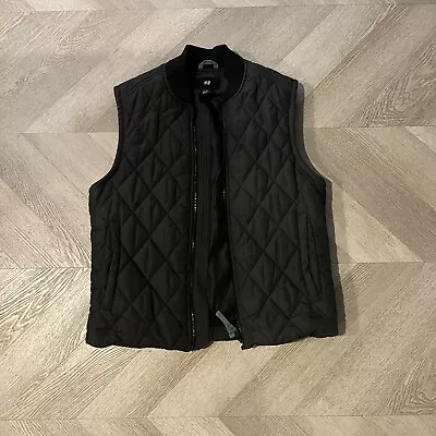 H&M Quilted Padded Sleeveless Jacket Vest Size 36R Dark Gray • $18