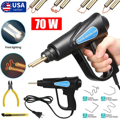 Hot Stapler Car Bumper Fender Fairing Welder Gun Plastic Repair Kit &200 Staples • $13.99