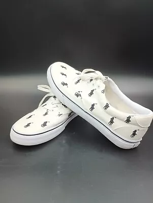 Polo Ralph Lauren-Mens-Thorton-SK-VLC-Fashion Sneakers-white-logo • $35