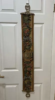 Vintage Tapestry Wall Hanging Corona Decor  47x6” Brass Ends • $25