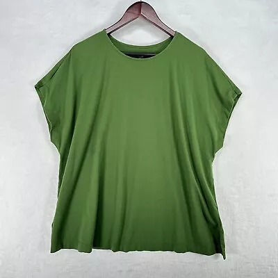 J Jill Shirt Womens 2X Green Luxe Supima Relaxed Tee Tunic Stretch Casual • $10