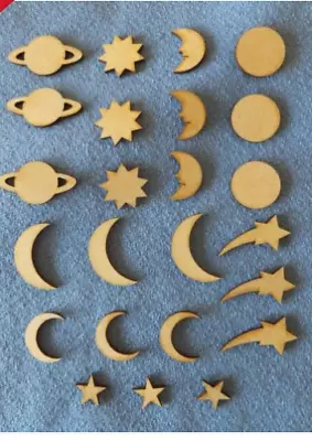£2.99 • Buy Mdf Wooden Planets Of The Solar System Craft Shape Blanks  Card Embellishments 