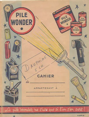 Vintage French 'wonder' Flashlight & Battery Advertising Book Cover In Color! • $27.99