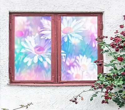 3D Sunshine Daisy A480 Window Film Print Sticker Cling Stained Glass UV Zoe • $29.99