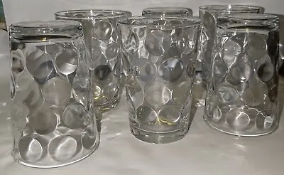 Juice Glasses Set Of 6 Optic Dot Pattern 7oz 207ml 3.5  New • $16