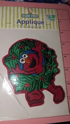 Sesame Street Elmo Iron On Applique Christmas Wreath Embroidered Patch  • $12