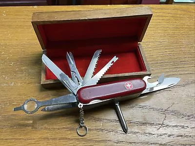 Rare! Vintage Wenger Delemont Switzerland Swiss Army Pocket Knife Locking Blade • $49