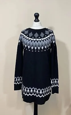 Fair Isle Wool Blend Jumper Dress Size 12 • £19.99