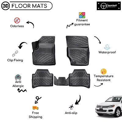 3D Molded Interior Car Floor Mat For Volkswagen Touareg 2016-2021 (Black) • $94.90