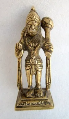 $59.25 • Buy Vintage Old Rare Brass Hand Crafted Hindu God Hanuman Bala Ji With Mace Statue
