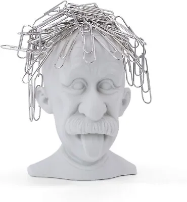 Genius Paper Clip Holder - Albert Einstein - Bald Headed Magnetic  • £7.50