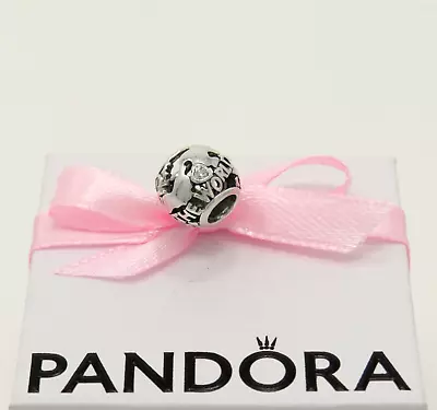 B74. Authentic Pandora Sterling Silver/Cz Around The World Globe Charm S925 ALE • £8