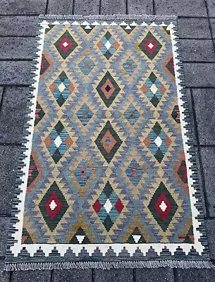 Hand Woven Afghan Wool Kilim Size: 160 X 100 Cm Flat Woven Handmade Floor Rug • $175